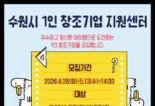 수원특례시, ‘1인 창조기업 지원센터’입주 기업 모집